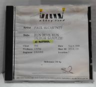 A collection of four Paul McCartney Run Devil Run era Abbey Road Acetate CD?s DEVIL 1, DEVIL 2,