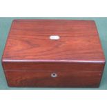 Vintage rosewood jewellery casket with sectional tray interior