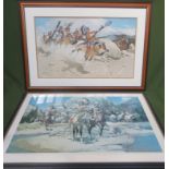 Frank C McCarthy - Framed and signed limited edition polychrome print, depicting Native Americans on