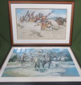 Frank C McCarthy - Framed and signed limited edition polychrome print, depicting Native Americans on