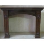 Pretty Art Nouveau style early 20th century small fire surround. Approx. 61cms H x 82.5cms W x 34.