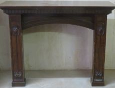 Pretty Art Nouveau style early 20th century small fire surround. Approx. 61cms H x 82.5cms W x 34.