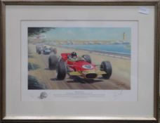 Tony Smith - Pencil signed colour print - British Greats - Graham Hill. Limited Edition No. 332/600.