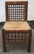 19th century oak rush seated child's chair. App. 57cm H