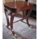 Victorian style Mahogany single drawer side table on stretchered supports. App. 69cm H x 59cm W x