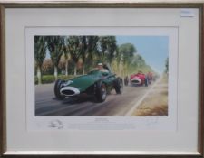 Tony Smith -Pencil signed colour print - British Greats - Sterling Moss. Limited Edition No. 328/