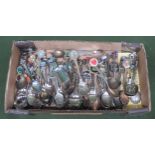 Collection of vintage enamelled and other souvenir collectors spoons, relating to various places