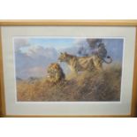 Donald Grant framed limited edition polychrome print depicting a Lion and Lioness
