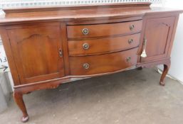 Victorian mahogany sideboard on cabriole supports. Approx. 100cms H x 175.5cms W x 59cms D