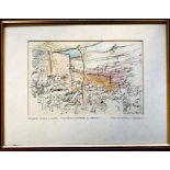 KEN MARTIN- 'BERBER SHEEP AND GOATS', 1993, INK DRAWING AND CRAYON, SIGNED LOWER LEFT, APPROXIMATELY