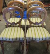 Set of four Victorian mahogany crown back dining chairs. Approx. 90cms H x 49cms W x 43cms D