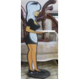 20th century painted treen dumb waitress. 91cm H x 37cm W