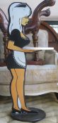 20th century painted treen dumb waitress. 91cm H x 37cm W