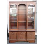 20th century mahogany glazed wall unit. App. 179cm H x 117cm W x 46cm D