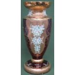 Impressive ruby venetian coloured venetian glass vase, with heavily gilded and floral decoration.