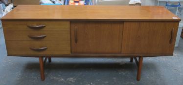 Avalon mid 20th century teak sideboard. Approx. 72cms H x 163cms W x 43.5cms D