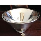 NICK MUNRO ENGLAND, MERCURY SILVERED GLASS FRUIT BOWL, APPROXIMATELY 23.5cm DIAMETER AND 13cm HIGH