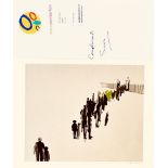 SIMON PEMBERTON- 'CROWD GATHERED AT A GATE', PRINT 1/10, SIGNED LOWER RIGHT, UNFRAMED, APPROXIMATELY