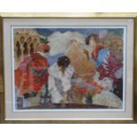 Roy Fairchild-Woodward - Large limited edition pencil signed artists proof serigraph - Masquerade.