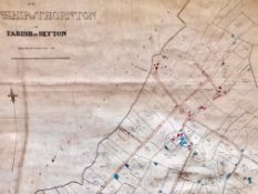 HAND DRAWN PLAN- PARISH OF THORNTON NEAR CROSBY LIVERPOOL, FOR BENEFIT OF RATE PAYERS, DATED 1848,