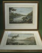 Pair of late 19th/early 20th century hand tinted colour etchings, both depiciting Lake district