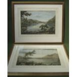 Pair of late 19th/early 20th century hand tinted colour etchings, both depiciting Lake district