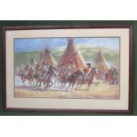 Frank C McCarthy - Framed and signed limited edition polychrome print, depicting Native Americans on