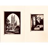 PAIR OF ETCHINGS BY GEORGE GRAINGER SMITH, GLOUCESTER (APPROXIMATELY 28 x 20cm) AND RAGLAN CASTLE (