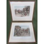 J.S. Sanderson wells pair of colour engravings, "early find" and "a good finish" App. 33 x 41cm