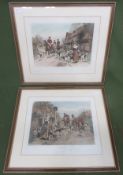 J.S. Sanderson wells pair of colour engravings, "early find" and "a good finish" App. 33 x 41cm