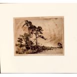 UNKNOWN- 'THE TORVELLO NEAR BRISTOL', ETCHING, SIGNED (INDISTINCT) LOWER LEFT, FRAMED AND GLAZED,
