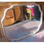 20th century bevelled wall mirror. App. 78 x 96cm