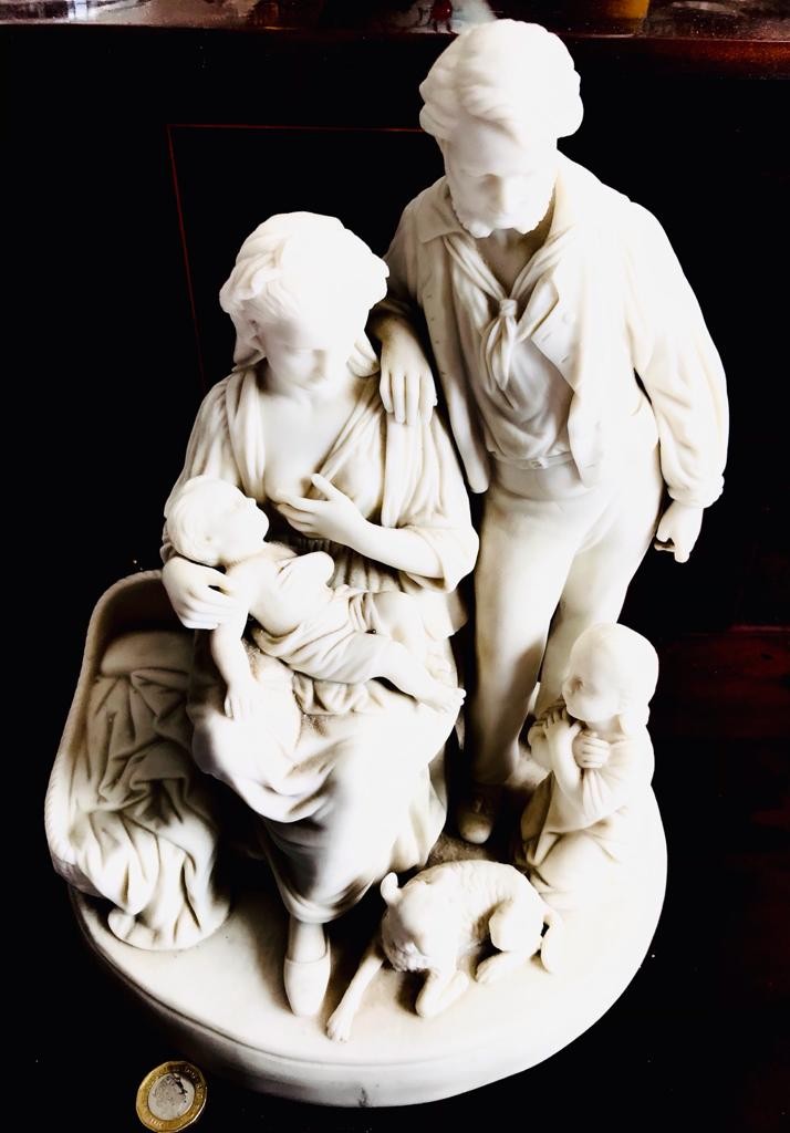 GOOD PARIAN TYPE FIGURE GROUP- 'ADORING THE CHILD', APPROXIMATELY 30cm HIGH