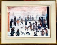 AFTER LS LOWRY- 'THE PARK', 2/850, EMBOSSED STAMP HD LIMITED LONDON ROYAL, APPROXIMATELY 44 x 62cm