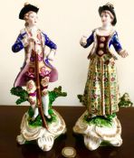PAIR OF GOOD CONTINENTAL PORCELAIN FIGURES, APPROXIMATELY 23cm HIGH