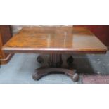 19th century Mahogany tilt topped breakfast table on quadrafoil supports. 154.5cm H x 135.5cm W