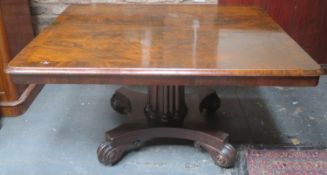 19th century Mahogany tilt topped breakfast table on quadrafoil supports. 154.5cm H x 135.5cm W