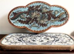 TWO BEADWORK PANEL STANDS/TRAYS, APPROXIMATELY 21.5cm LONG