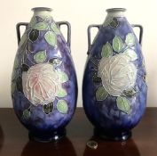 PAIR OF ROYAL DOULTON 'ENGLAND' VASES, IMPRESSED 7816G, APPROXIMATELY 30cm HIGH