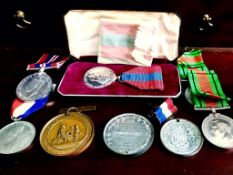 IMPERIAL SERVICE MEDAL, WORLD WAR II PLUS OTHERS, EIGHT IN ALL