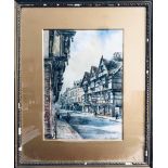GRACE BASSET 1865-1946, 'THE HIGH STREET' (POSSIBLY KENT), WATERCOLOUR, FRAMED AND GLAZED,