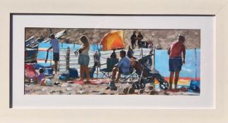 DD- 'BEACH SCENE', JAMANDIC FINA RTT LABEL CHESTER ON REVERSE, APPROXIMATELY 23 x 62cm