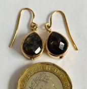 A PAIR OF GILT METAL PASTE EARRINGS