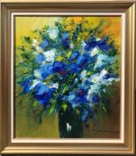 CHRISTIAN NESVADBA- 'FLOWERS', OUL ON CANVAS, APPROXIMATELY 79 x 68cm