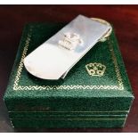 SOUVENIR SILVER MONEY CLIP 'ROYAL WEDDING 1981, MAKER SJR, APPROXIMATELY 17.7g