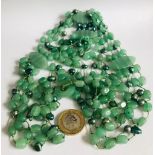JADEITE MULTI-STRAND NECKLACE, APPROXIMATELY 47cm TOP TO END
