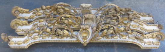 Set of three ornately gilded Victorian curtain pelmets. Approx. 169cms L x 17cms D