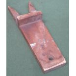 WW2 German treen boot jack, bearing impressed swastika motif. App. 41cm Length