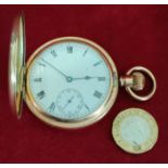 GOLD COLOURED POCKET WATCH, STAMPED ALD DENNISON