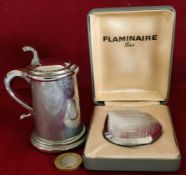 TANKARD FORM DUNHILL LIGHTER, PLUS CASED FLAMINAIRE LIGHTER